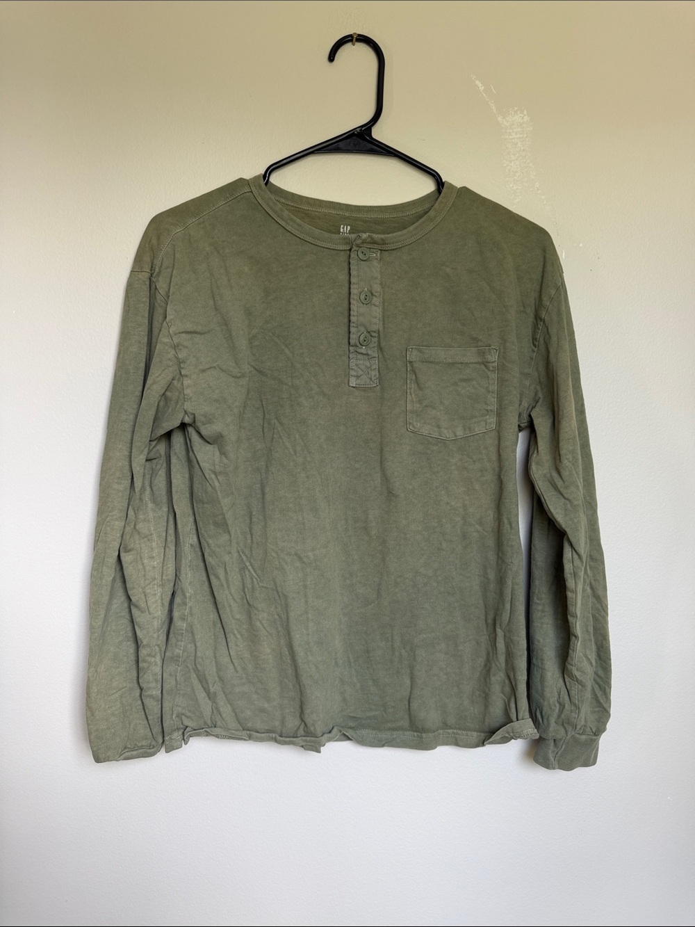 GAP Boys's Olive Long-Sleeve Henley